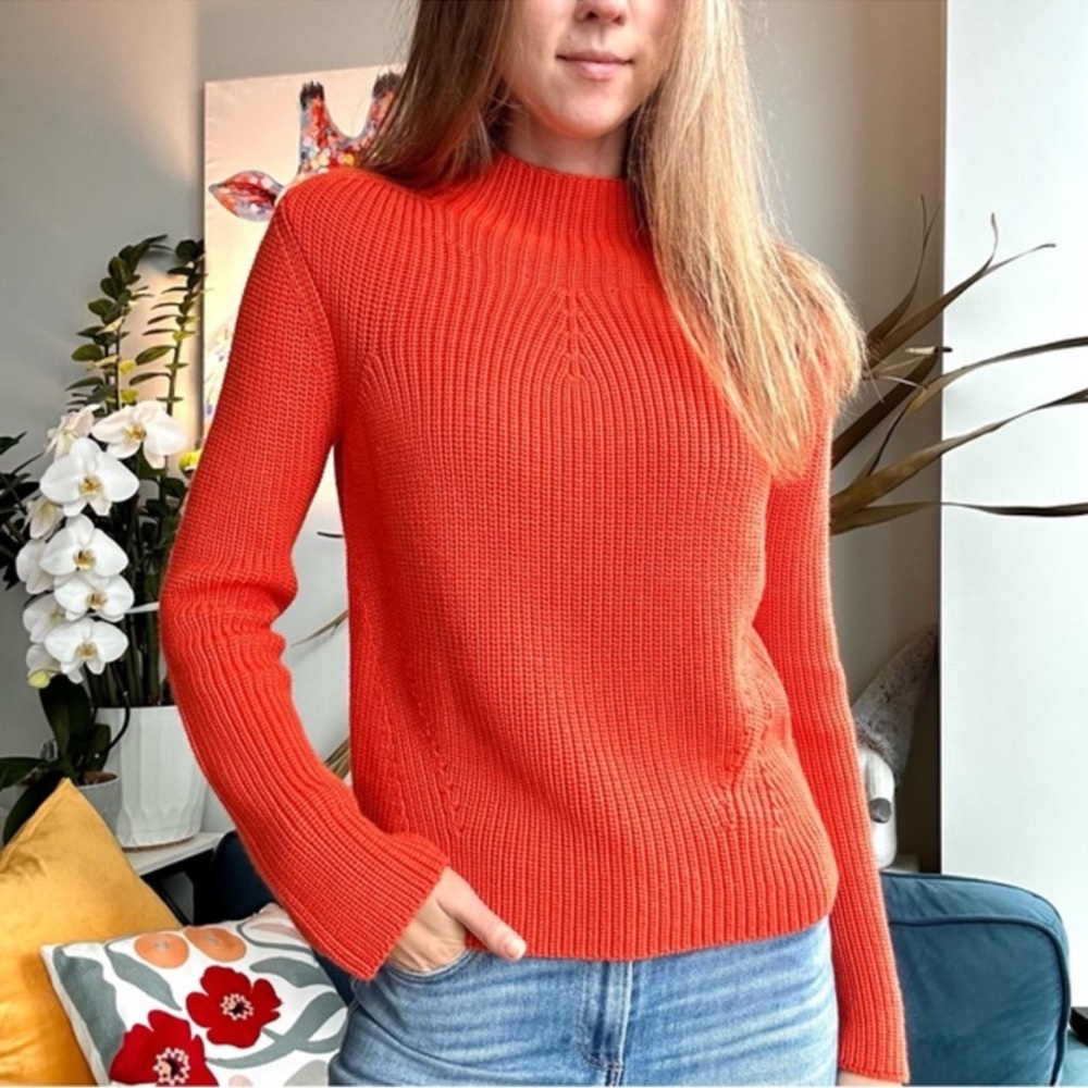 Maje Women’s Merino Wool Mocknenck Ribbed Long Sleeve Sweater Sz 1